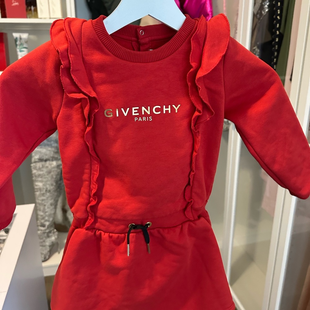 Givenchy Kids Red Ruffle Dress - Picture 6 of 8